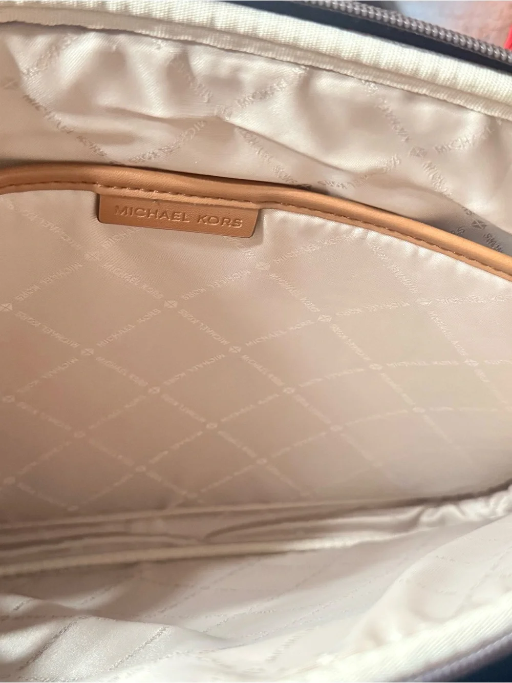 Michael Kors Brown Monogram Laptop Case with Gold Logo